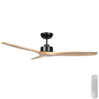 Fanco Wynd DC Ceiling Fan 54" Black/Natural