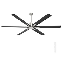 Mercator Rhino II 180cm DC Ceiling Fan Brushed Chrome/Black