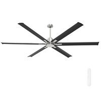 Mercator Rhino II 210cm DC Ceiling Fan Brushed Chrome/Black