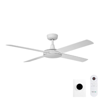 Fanco Eco Silent Deluxe 52" Ceiling Fan White No Light Wall Control